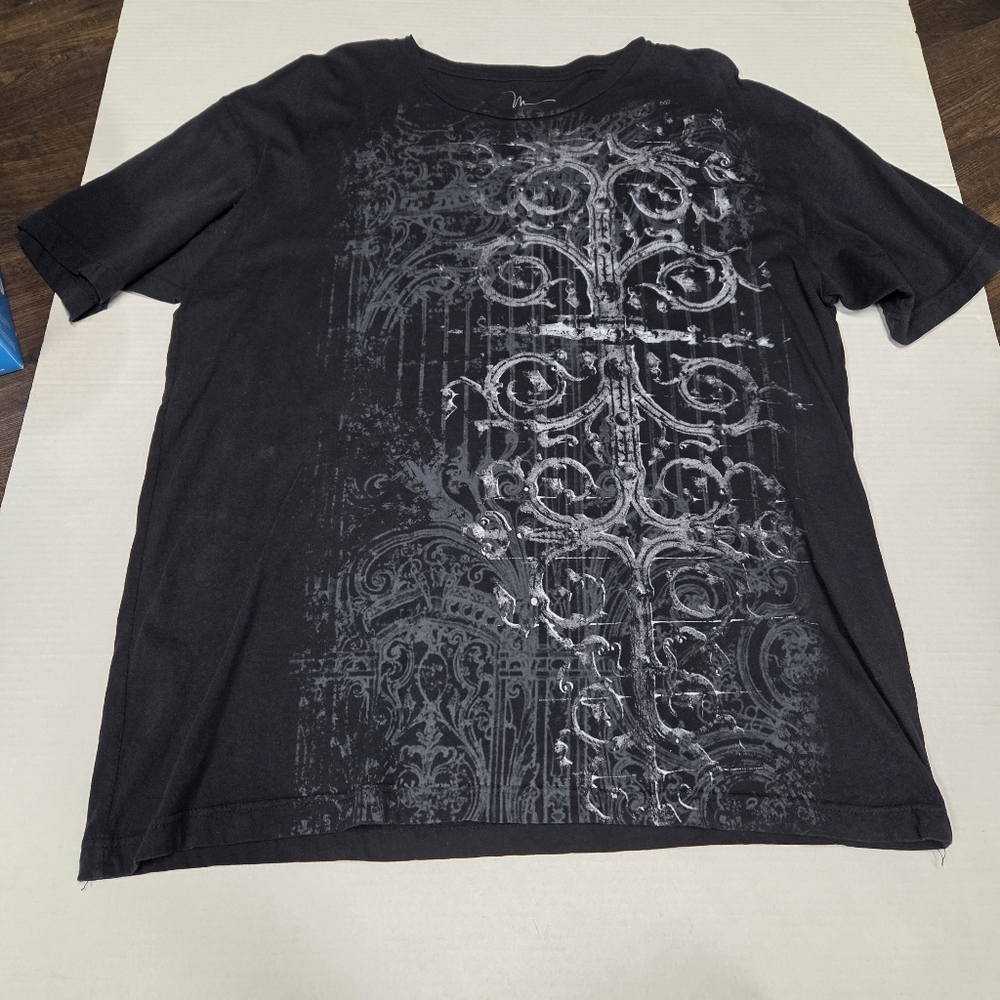 Vintage Y2k Marc Anthony Black Short Sleeve Graphic Tee 2000s Gothic